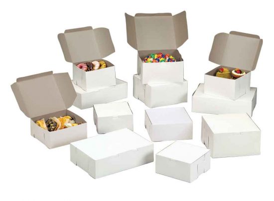 W-PACKAGING-Plain-WhiteKraft-LC-cake-donut-boxes-no-window - Bakery Packaging - Baker's Buddy Supplies