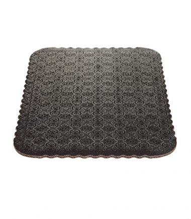 W PACKAGING - Black Double Wall Scalloped Cake Pads - Bakery Packaging - Baker's Buddy Supplies