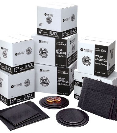 W PACKAGING - Black Double Wall Wrap Arounds - Bakery Packaging - Baker's Buddy Supplies