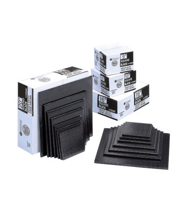 W PACKAGING - Black Square Drums - B-Flute - C-Flute - Bakery Packaging - Baker's Buddy Supplies