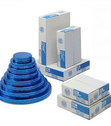 W PACKAGING - Blue Round Drums B-Flute C-Flute - Bakery Packaging - Baker's Buddy Supplies