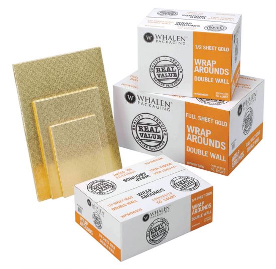 W PACKAGING - Gold Double Wall Sheet Wrap Arounds- Bakery Packaging - Baker's Buddy Supplies