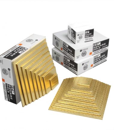 W PACKAGING - Gold Square Drums - B-Flute - C-Flute - Bakery Packaging - Baker's Buddy Supplies