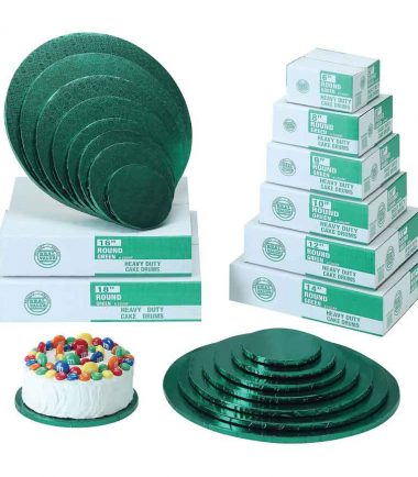 W PACKAGING - Green Round Drums B-Flute C-Flute - Bakery Packaging - Baker's Buddy Supplies