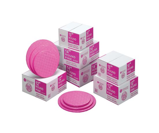 W PACKAGING - Pink Round Drums B-Flute C-Flute - Bakery Packaging - Baker's Buddy Supplies