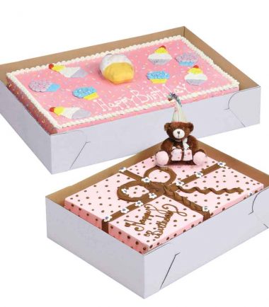 W-PACKAGING-Plain-Corrugated-Bottom-Only-WhiteKraft-Oversized-Cake-Boxes-B-Flute-5”-Deep - Bakery Pacakging - Baker's Buddy Supplies