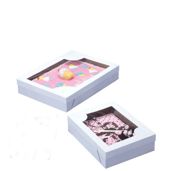 W-PACKAGING-Plain-Top-Only-White-with-Window-Oversized-Cake-Boxes - Bakery Packaging - Baker's Buddy Supplies