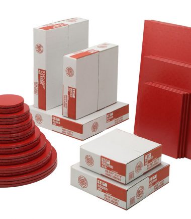 W PACKAGING - Red Round Drums B-Flute C-Flute - Bakery Packaging - Baker's Buddy Supplies