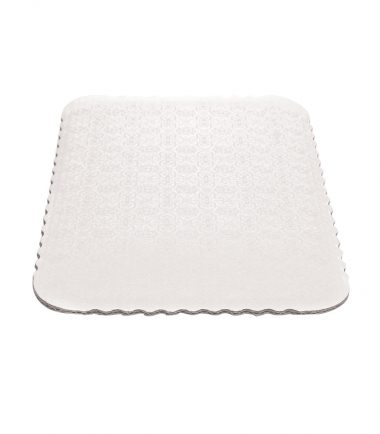 W PACKAGING - White Double Wall Scalloped Cake Pads - Bakery Packaging - Baker's Buddy Supplies
