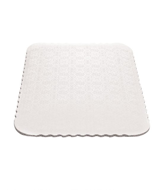 W PACKAGING - White Double Wall Scalloped Cake Pads - Bakery Packaging - Baker's Buddy Supplies