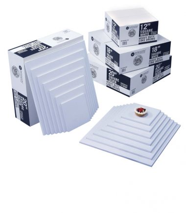 W PACKAGING - White Square Drums - B-Flute - C-Flute - Bakery Packaging - Baker's Buddy Supplies