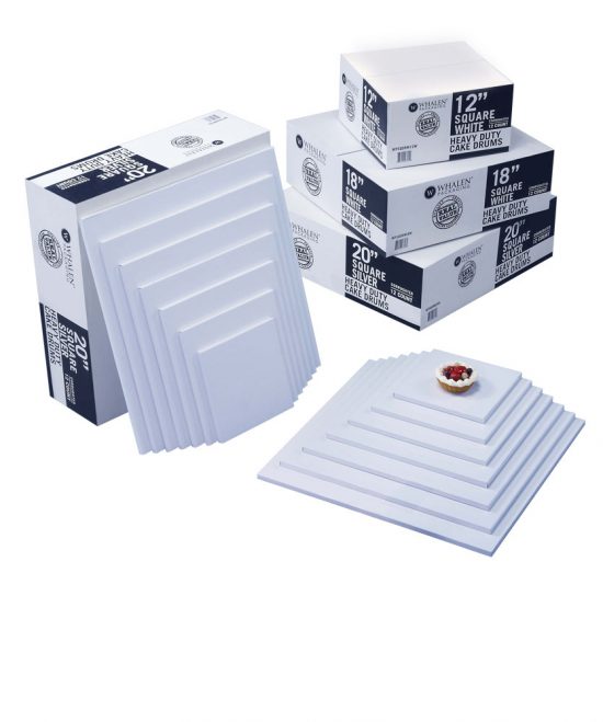 W PACKAGING - White Square Drums - B-Flute - C-Flute - Bakery Packaging - Baker's Buddy Supplies