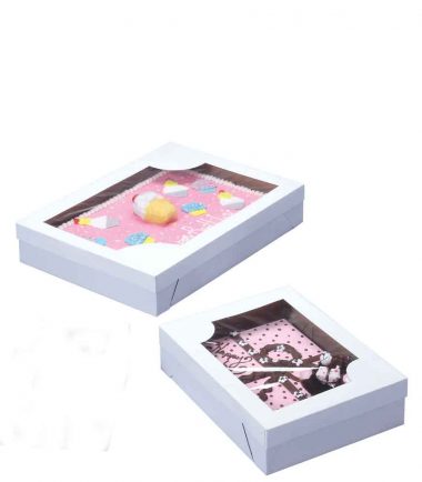 W-PACKAGING-Plain-Top-Only-White-With-Window-Cake-Boxes - Bakery Packaging - Baker's Buddy Supplies