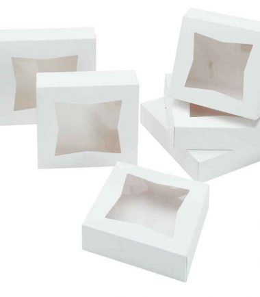 W-PACKAGING-Plain-WhiteWhite-with-Window-Pie-Boxes-2-1/2”-Deep - Bakery Packaging - Baker's Buddy Supplies